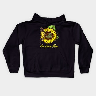 Sunflower Air Force Mom Kids Hoodie